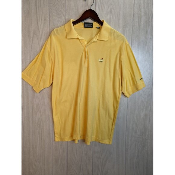 Masters Tech Other - Masters Collection Yellow Solid Short Sleeve Polo Golf Shirt Men's Size Large